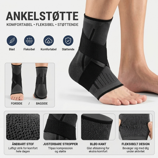 Ankelstøtte med kompression – stabilitet ved forstuvning, træning og sport