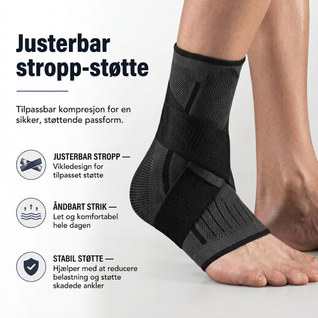 Ankelstøtte med kompression – stabilitet ved forstuvning, træning og sport