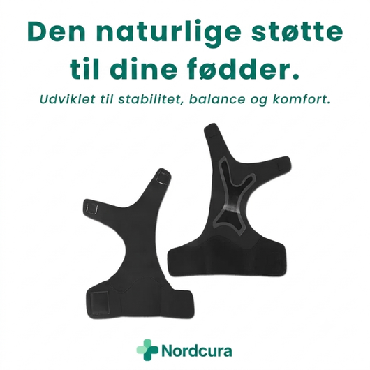 Ankelstøtte i sort neopren med elastisk støtte til anklen og fodbuen – egnet ved plantar fasciit, pronation og smerter i hælen