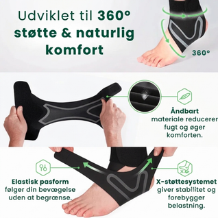 NordCura™ ankelstøtte – støtte ved plantar fasciit, pronation og smerter i hælen