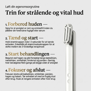 Hudplejeapparat til rødlysbehandling – LED-enhed mod aldrende hud og uensartet hudfarve