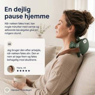 Elektrisk nakkemassager med varme og æltning – 3 indstillinger til nakke, skuldre og ryg