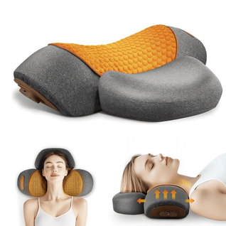 3-i-1 Nakkemassagepude med varme, vibration og nakkestrækning