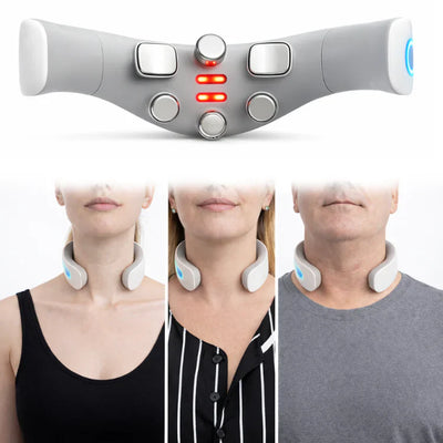NeuroRelax Pro 2.0 – elektrisk nakkemassager med EMS 3.0-teknologi og indbygget rødlysbehandling til dyb muskelstimulering og lindring af nakkesmerter