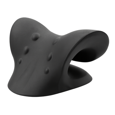 Ergonomisk nakkestrækker i sort design med trykpunkter, der lindrer nakkesmerter, øger blodcirkulationen og løsner stivhed i nakke og skuldre.
