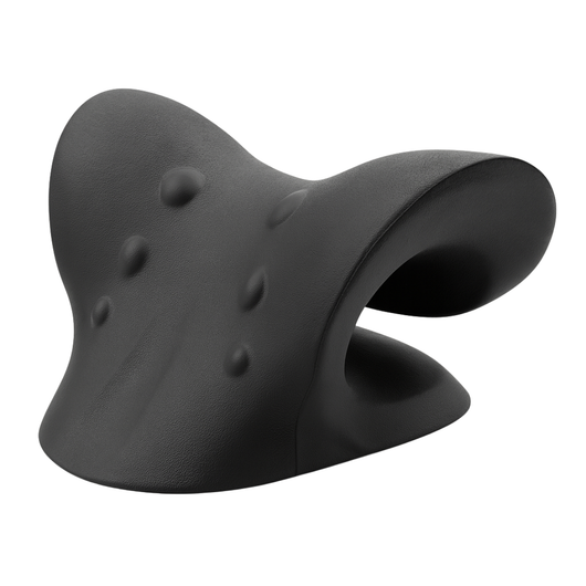 Ergonomisk nakkestrækker i sort design med trykpunkter, der lindrer nakkesmerter, øger blodcirkulationen og løsner stivhed i nakke og skuldre.