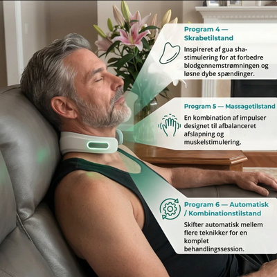 NeuroRelax Pro 2.0 – elektrisk nakkemassager med EMS 3.0-teknologi og indbygget rødlysbehandling til dyb muskelstimulering og lindring af nakkesmerter
