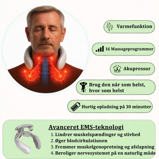 NeuroRelax™ Pro – Nakkemassage med TENS, EMS og varme