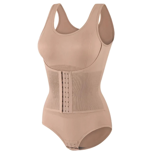 Shaping body med korset i beige, set forfra