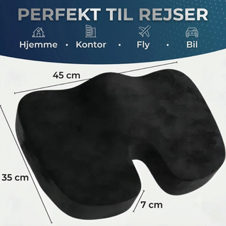 Ergonomisk siddepude – Siddepude af hukommelsesskum mod ryg- og halebenssmerter til bilen og kontoret