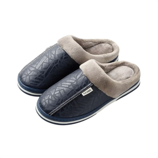 Varmeforede indendørs hjemmesko i kunstlæder – skridsikre slip-on-hjemmesko med varm krave